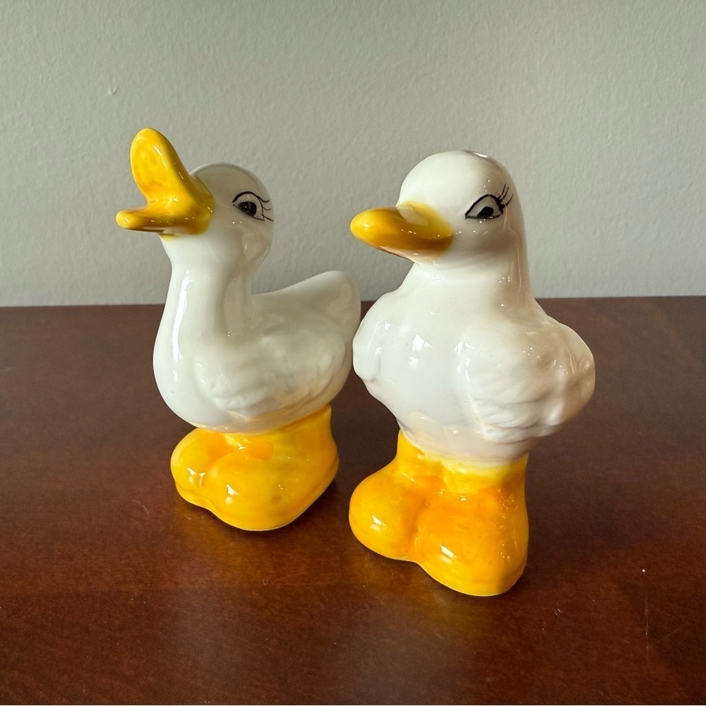 Adorable ducks‎ in rain boots salt and pepper shakers